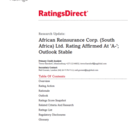 S & P Global ARCSA Credit Rating